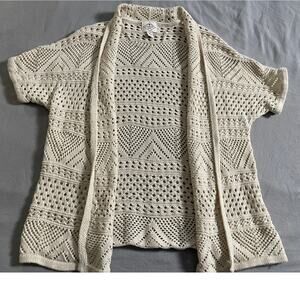 St. John's Bay Open weave Knit Cardigan SZ PL